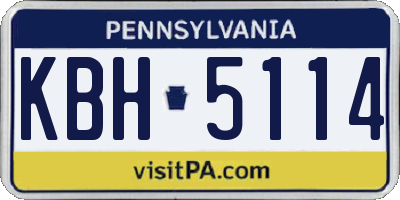 PA license plate KBH5114