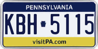 PA license plate KBH5115