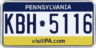 PA license plate KBH5116