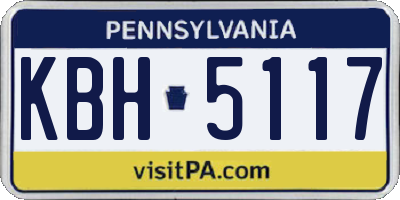 PA license plate KBH5117