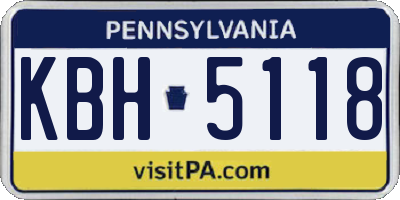 PA license plate KBH5118