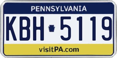 PA license plate KBH5119