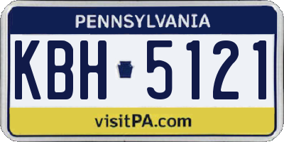 PA license plate KBH5121