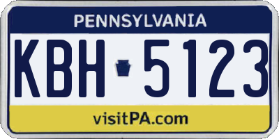PA license plate KBH5123