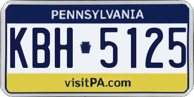 PA license plate KBH5125