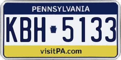 PA license plate KBH5133