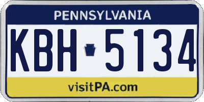 PA license plate KBH5134