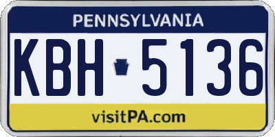 PA license plate KBH5136