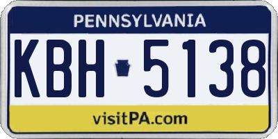 PA license plate KBH5138