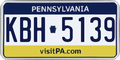 PA license plate KBH5139