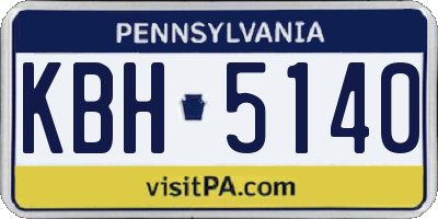PA license plate KBH5140