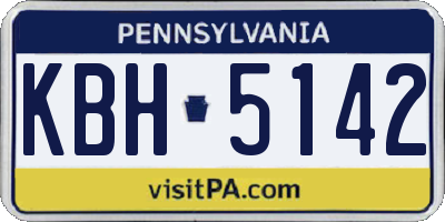 PA license plate KBH5142