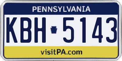 PA license plate KBH5143