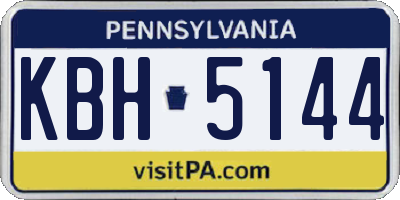 PA license plate KBH5144