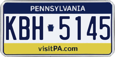 PA license plate KBH5145