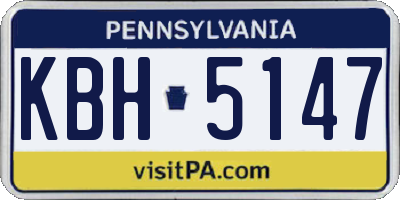 PA license plate KBH5147