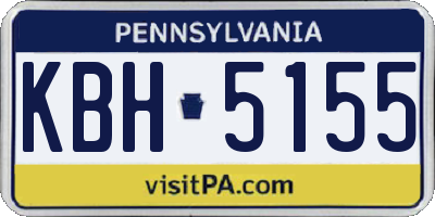PA license plate KBH5155