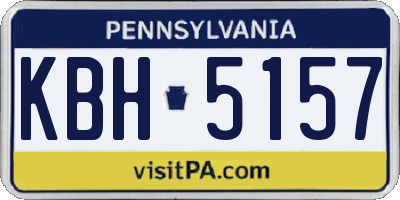 PA license plate KBH5157
