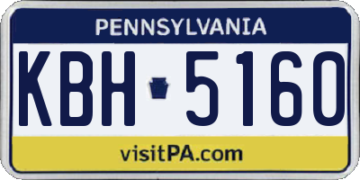 PA license plate KBH5160