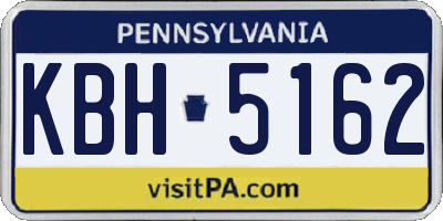 PA license plate KBH5162