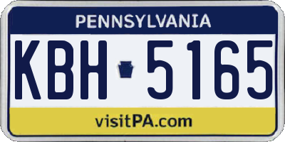 PA license plate KBH5165