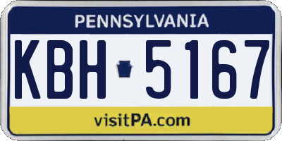 PA license plate KBH5167