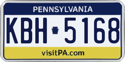 PA license plate KBH5168