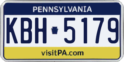 PA license plate KBH5179
