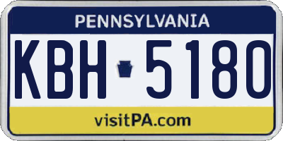 PA license plate KBH5180