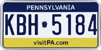 PA license plate KBH5184