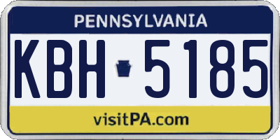 PA license plate KBH5185