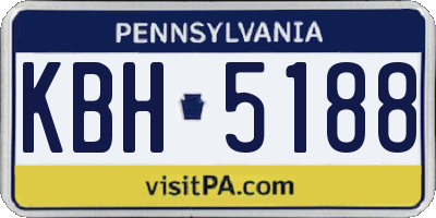 PA license plate KBH5188