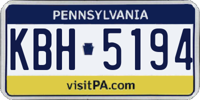 PA license plate KBH5194