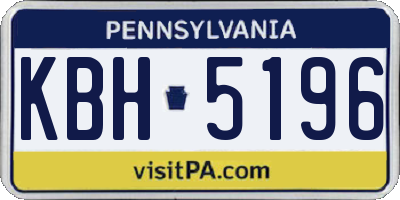 PA license plate KBH5196