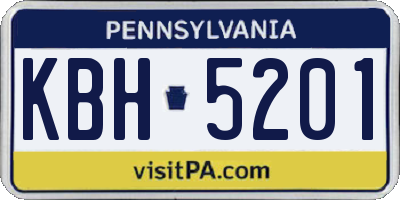 PA license plate KBH5201