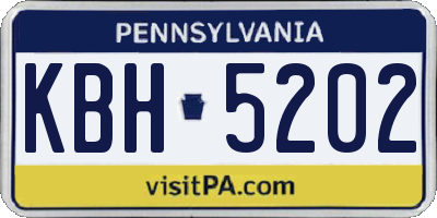 PA license plate KBH5202