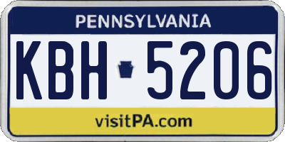 PA license plate KBH5206
