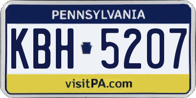 PA license plate KBH5207