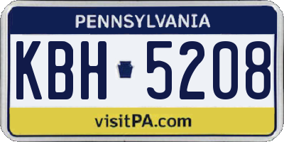 PA license plate KBH5208