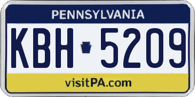 PA license plate KBH5209