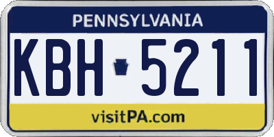 PA license plate KBH5211