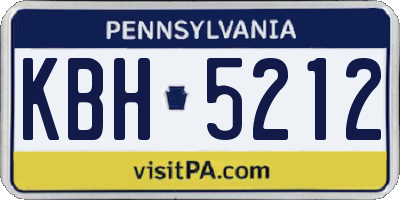 PA license plate KBH5212