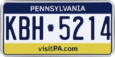 PA license plate KBH5214