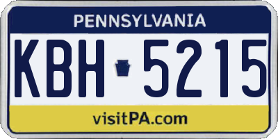 PA license plate KBH5215