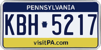 PA license plate KBH5217