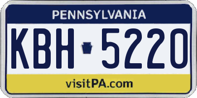 PA license plate KBH5220
