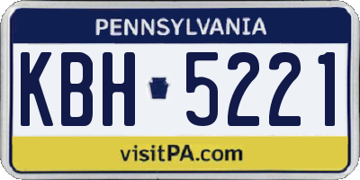 PA license plate KBH5221