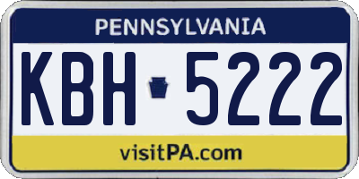 PA license plate KBH5222