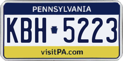 PA license plate KBH5223
