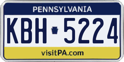 PA license plate KBH5224